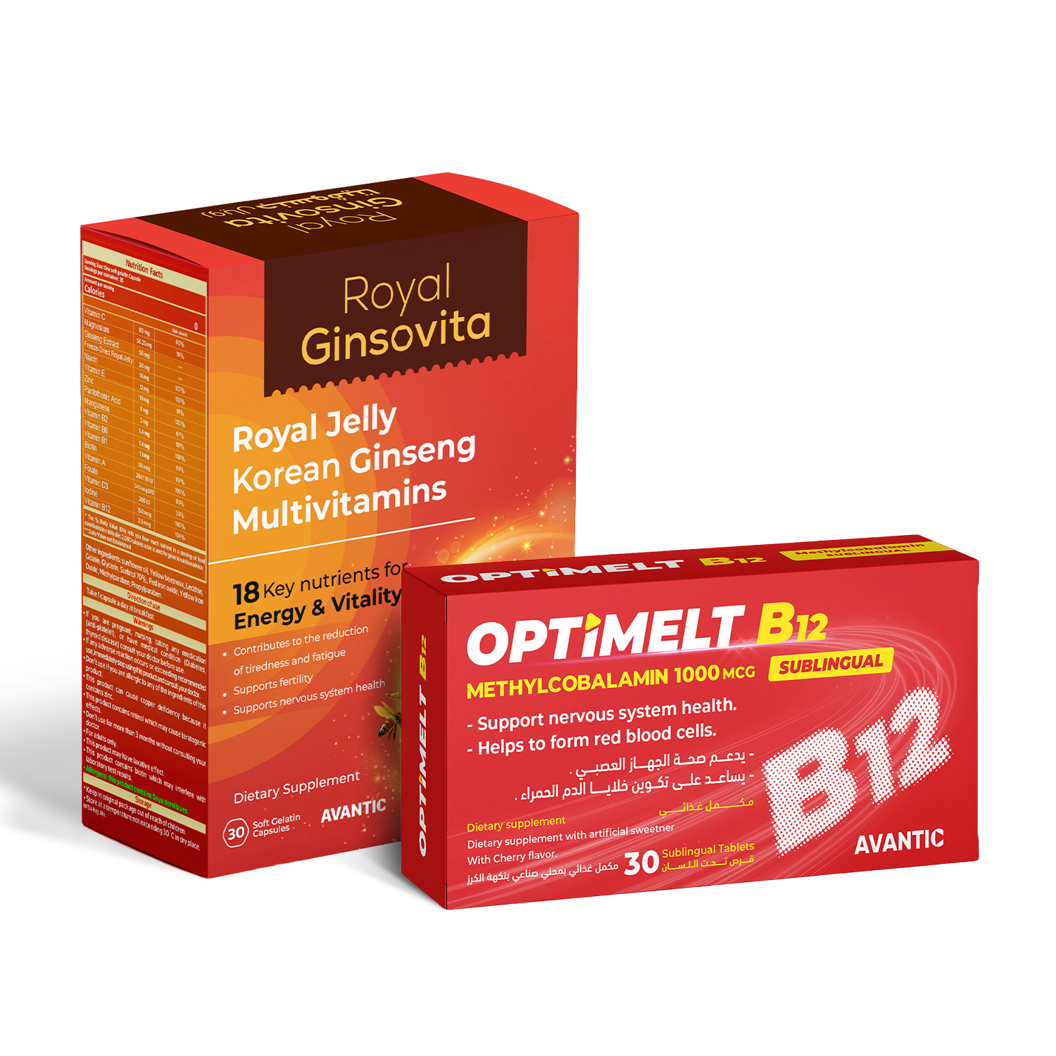 AVANTIC Royal Ginsovita (30) + OptiMelt B12	Power Duo