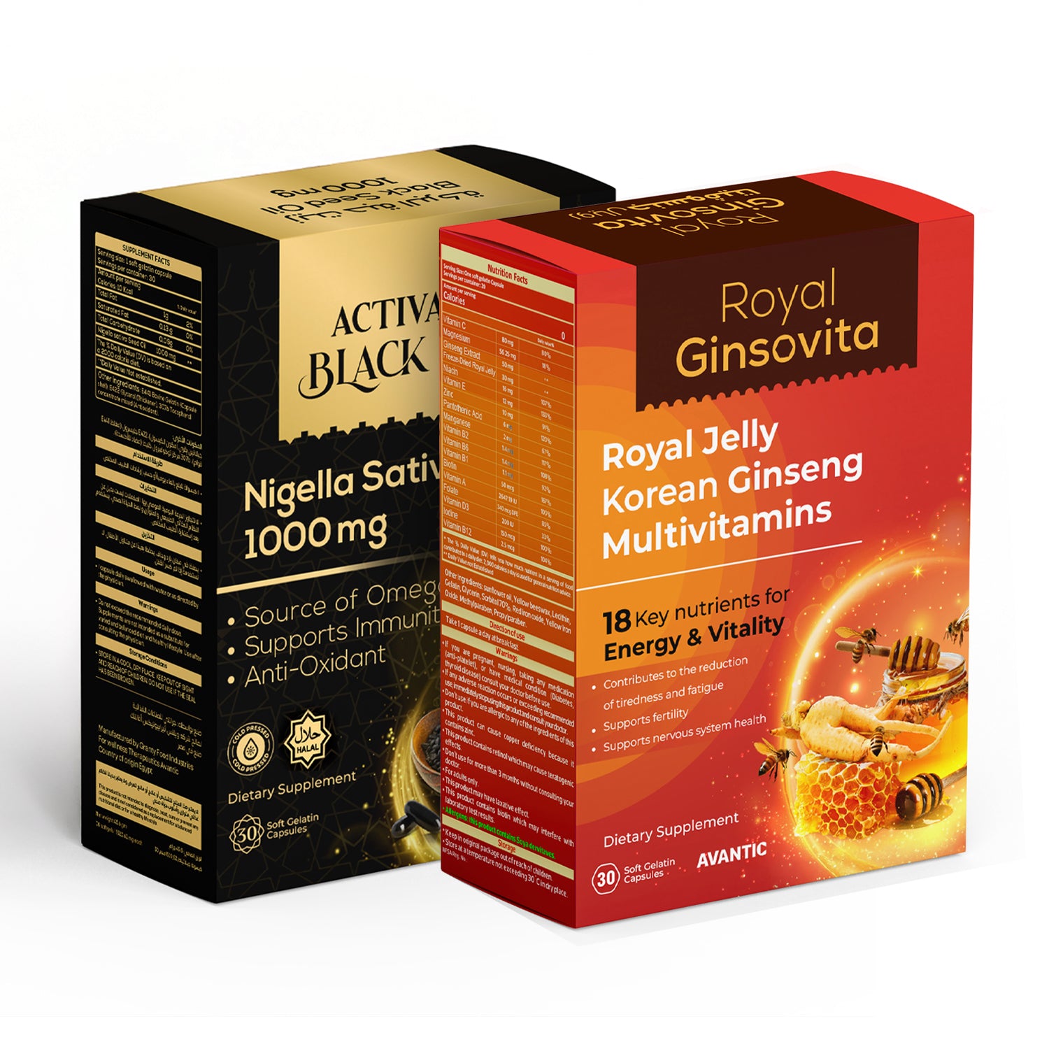AVANTIC Vitality & Immune Duo | Royal Ginsovita & Black Seed
