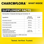 Avantic Charcoflora Capsules | Activated Charcoal, Probiotics & Prebiotic Fiber – 30 Capsules