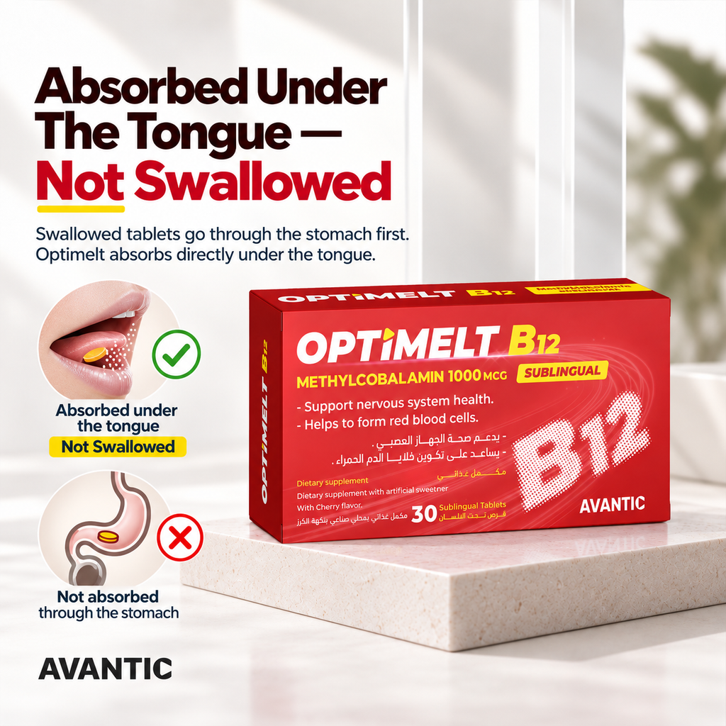 Optimelt B12 – Absorbed under the tongue, not swallowed [en]
