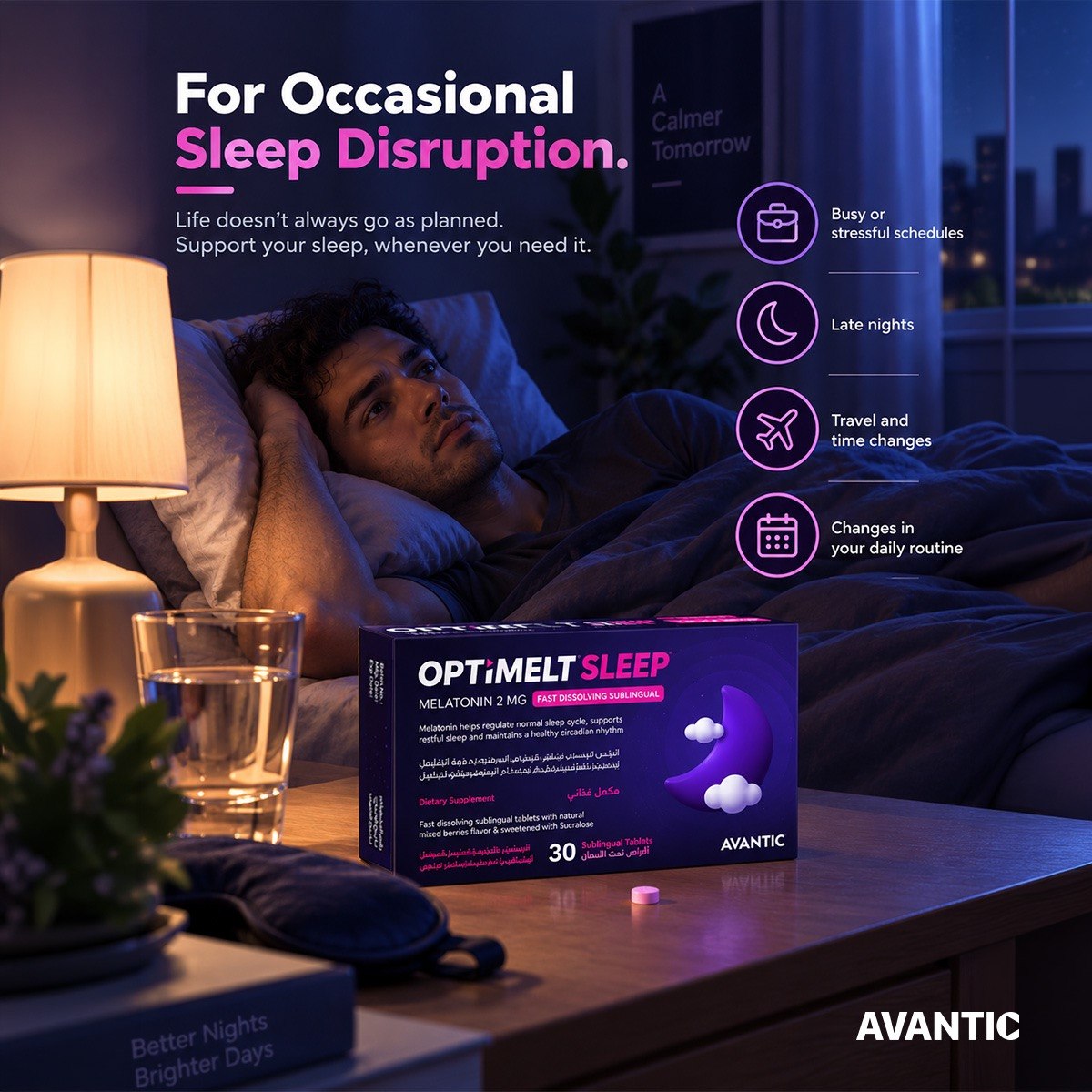 Optimelt Sleep – For occasional sleep disruption: late nights, travel and routine changes [en]