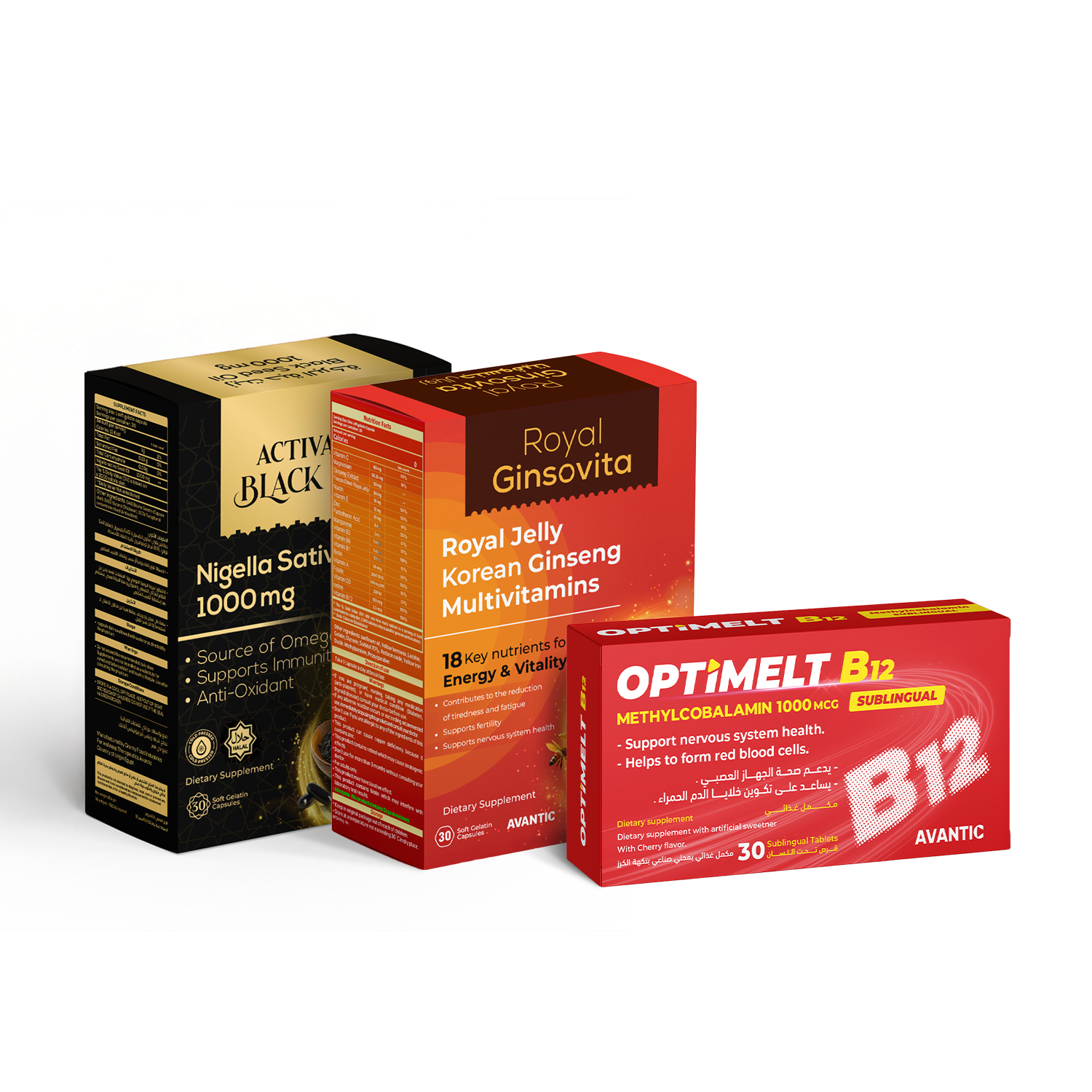 AVANTIC Vitality Trio | Daily Energy, Immunity & Nerve Support