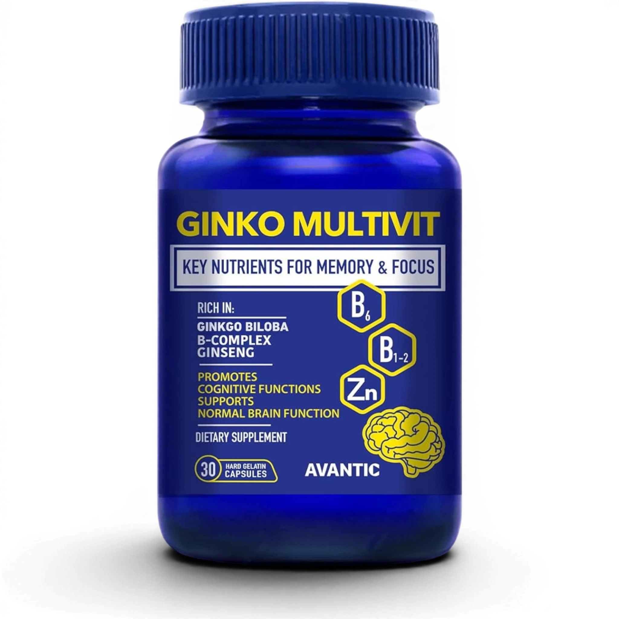 Avantic Ginko Multivit | Ginkgo Biloba, Panax Ginseng & B-Complex