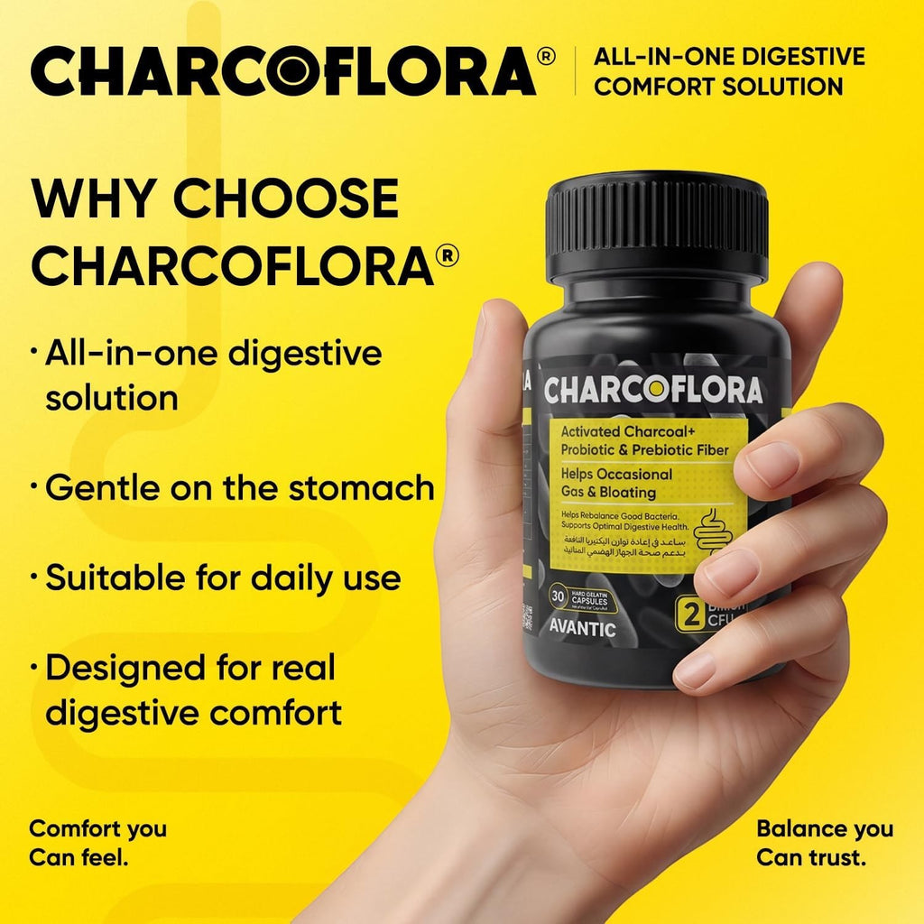 Avantic Charcoflora | Activated Charcoal, Probiotics & Digestive Support