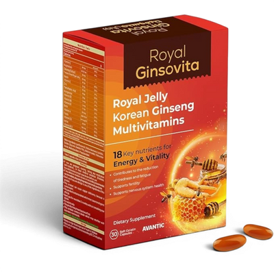 Avantic Royal Ginsovita | Royal Jelly, Korean Ginseng & 18 Essential Nutrients