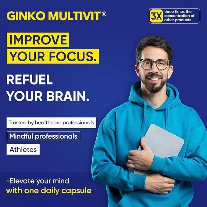 Avantic Ginko Multivit Capsules | Ginkgo Biloba, Panax Ginseng & B-Complex – 30 Capsules
