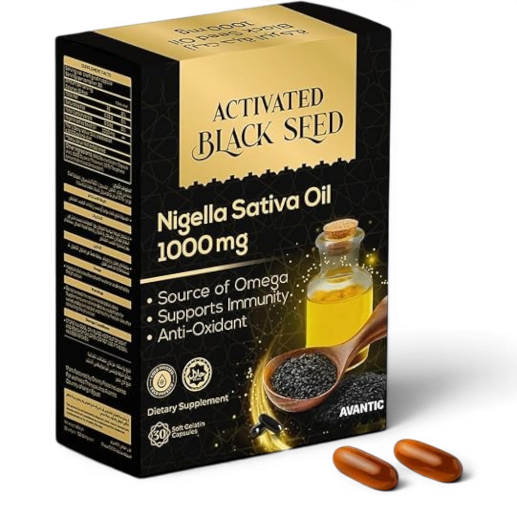 Avantic Activated Black Seed Oil 1000mg | Immune Support Softgels