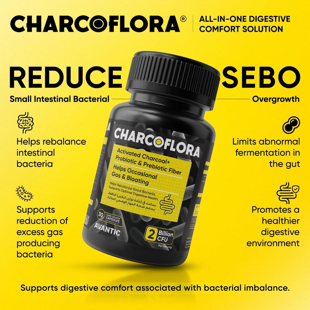 Avantic Charcoflora | Activated Charcoal, Probiotics & Digestive Support