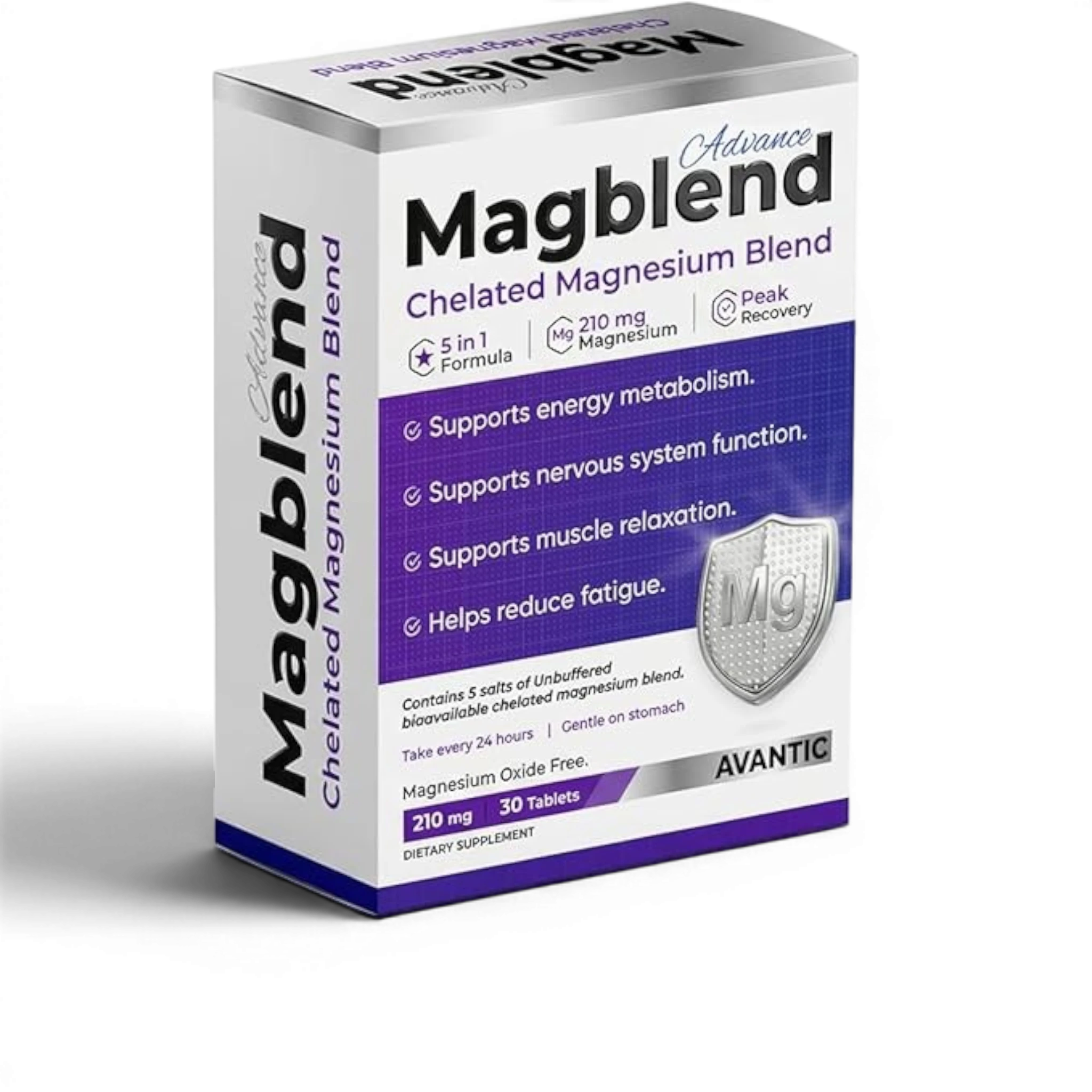AVANTIC Magblend 5-in-1 Magnesium Glycinate 210mg | Muscle & Nervous System Support