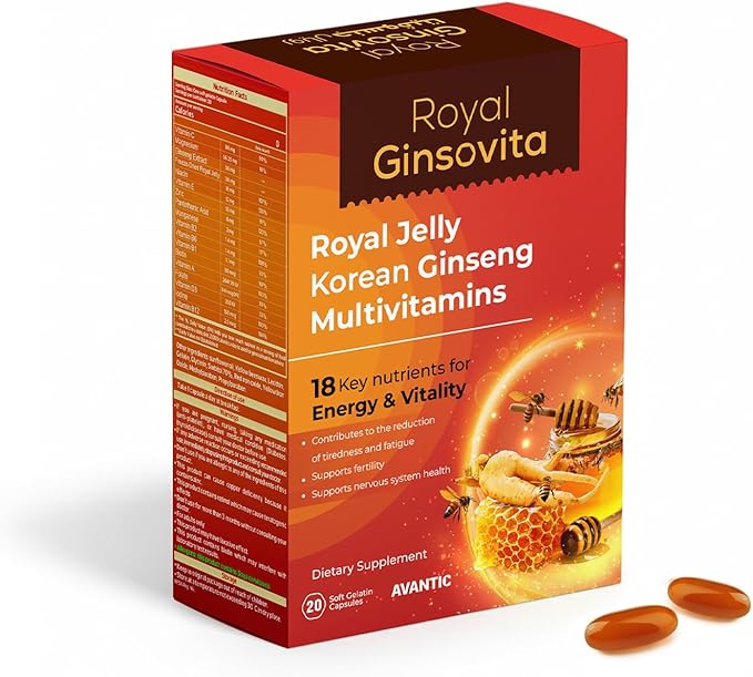 Avantic Royal Ginsovita | Royal Jelly, Korean Ginseng & Multivitamins