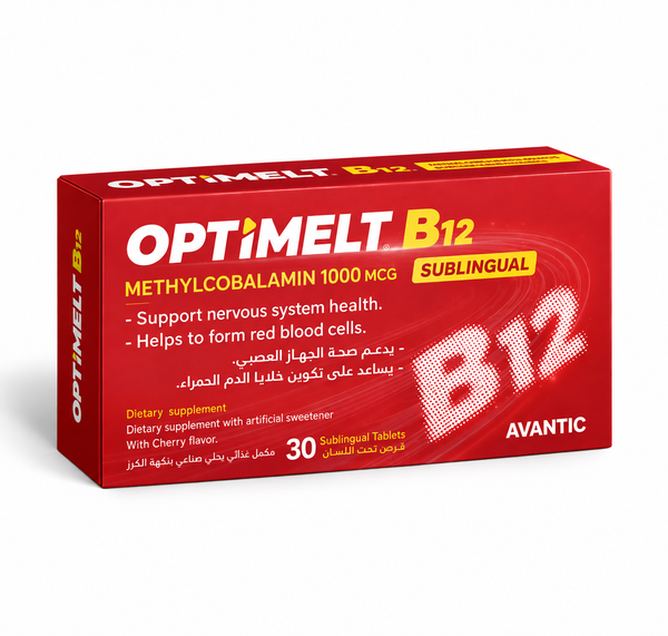 Avantic Optimelt B12 1000mcg | Fast-Melting Methylcobalamin Sublingual Tablets