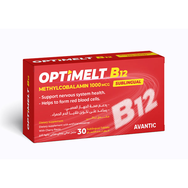 Avantic Optimelt B12 1000mcg | Fast-Melting Methylcobalamin Sublingual Tablets