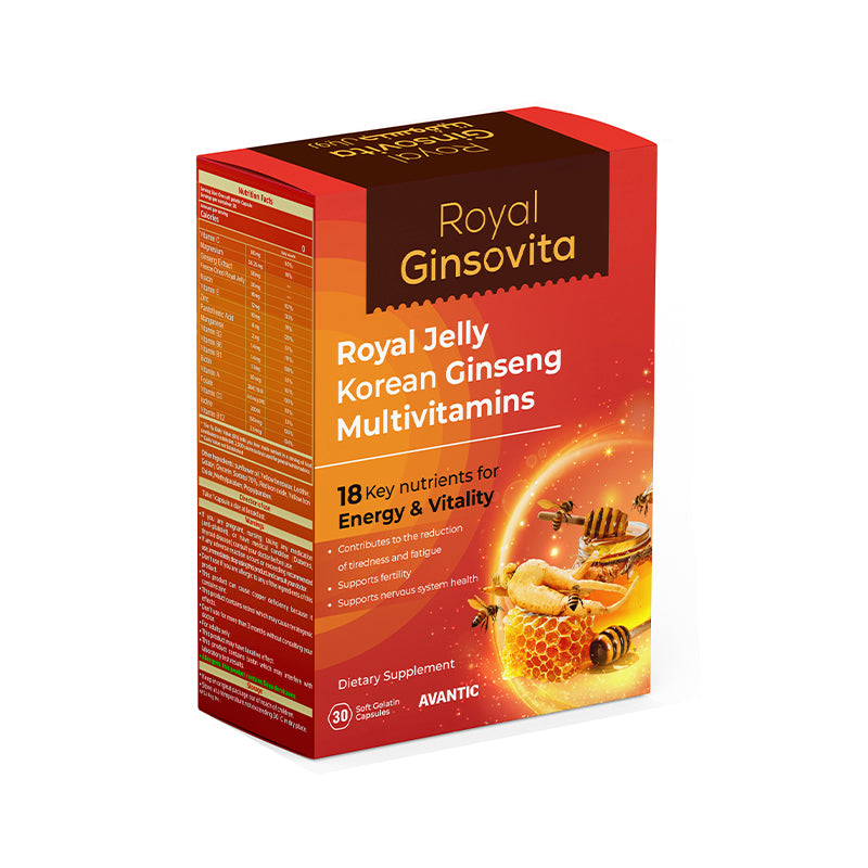 AVANTIC Royal Ginsovita | Royal Jelly, Korean Ginseng & 18 Essential Nutrients