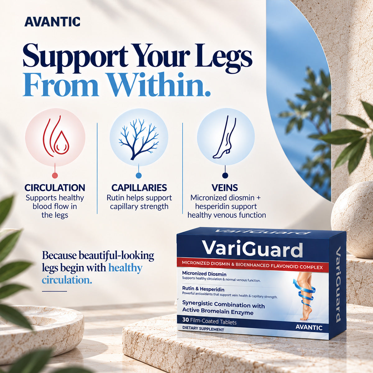 VariGuard – Support your legs from within: circulation, capillaries and veins [en]