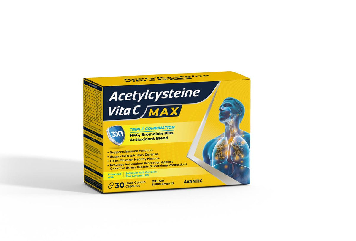 Avantic Acetylcysteine Vita C MAX® | NAC, Bromelain & Selenium ACE-Zinc D3™ – Glutathione, Antioxidant & Immune Support